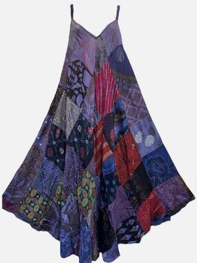 Nwt FUNKY STUFF hippie patch pocket rayon ROMPER JUMPSUIT OVERALLS JUMPER L/XL
